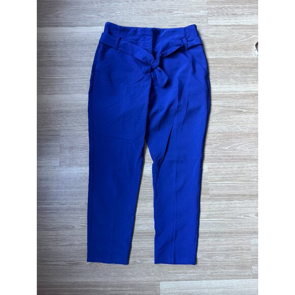New York & Company Pants - New York & Company Royal Blue Tie-Waist Trousers Pants